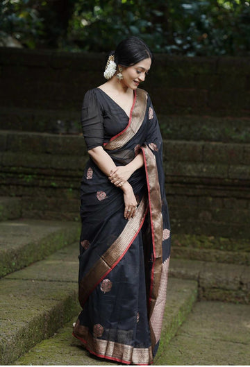 New Blacky Silk Saree