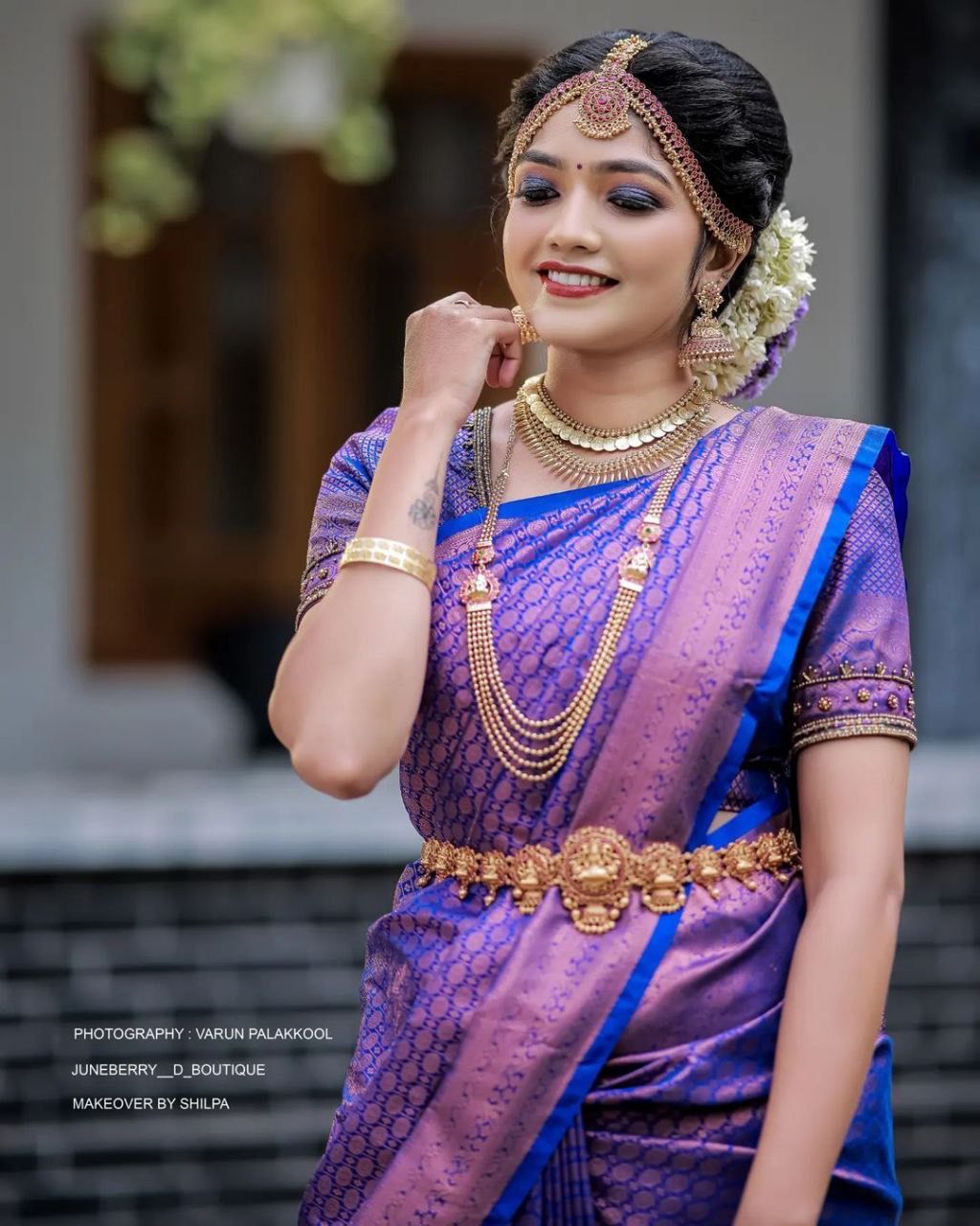 royal blue banarasi  silk saree