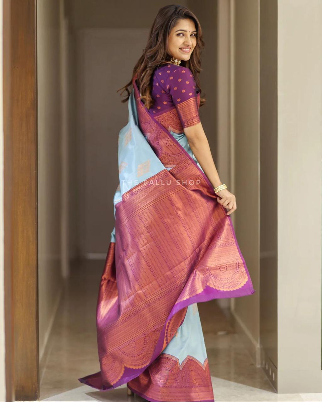 PURPLE banarasi  silk saree