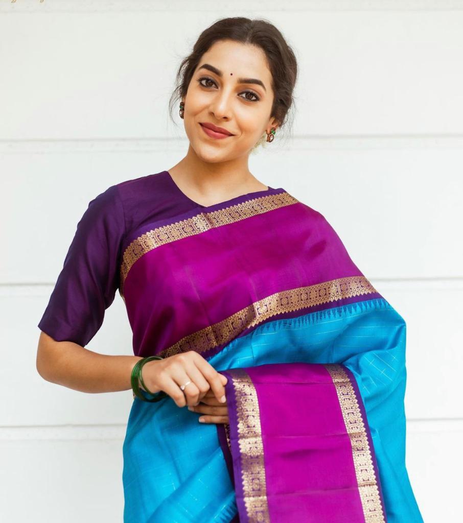 banarasi  silk saree org mix