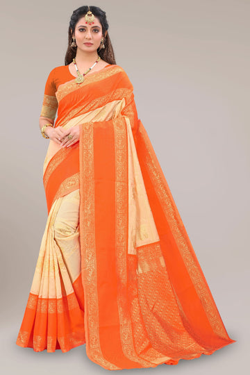 kesariya banarasi  silk saree