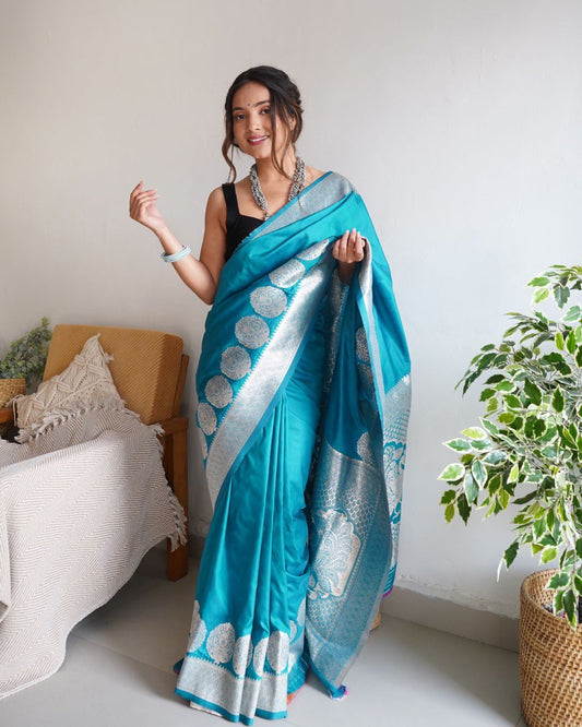 Sky Blue New Launch Blazik Saree