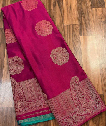 Pink Firozi Round Just Launch Blazik Saree