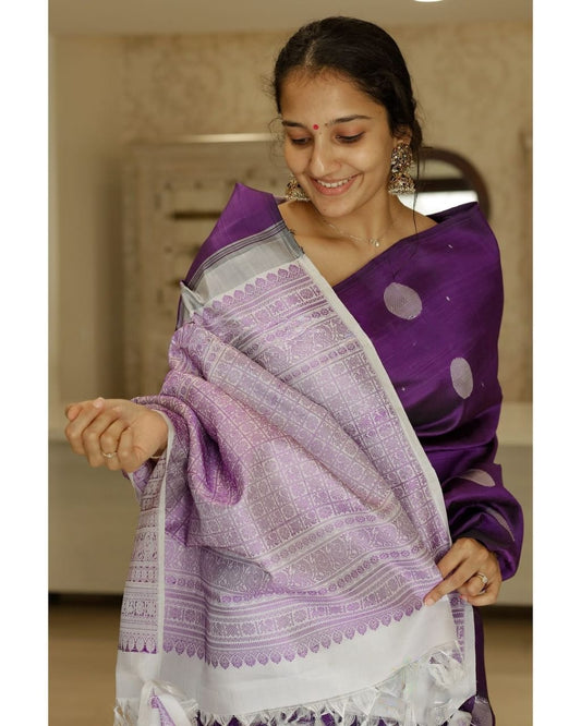 purple queen blazik banarasi silk saree