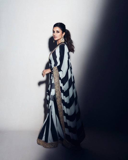 BLACK N WHITE New Printed Saree