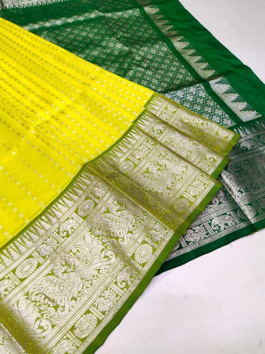 Lemon Color Blazik Silk Saree