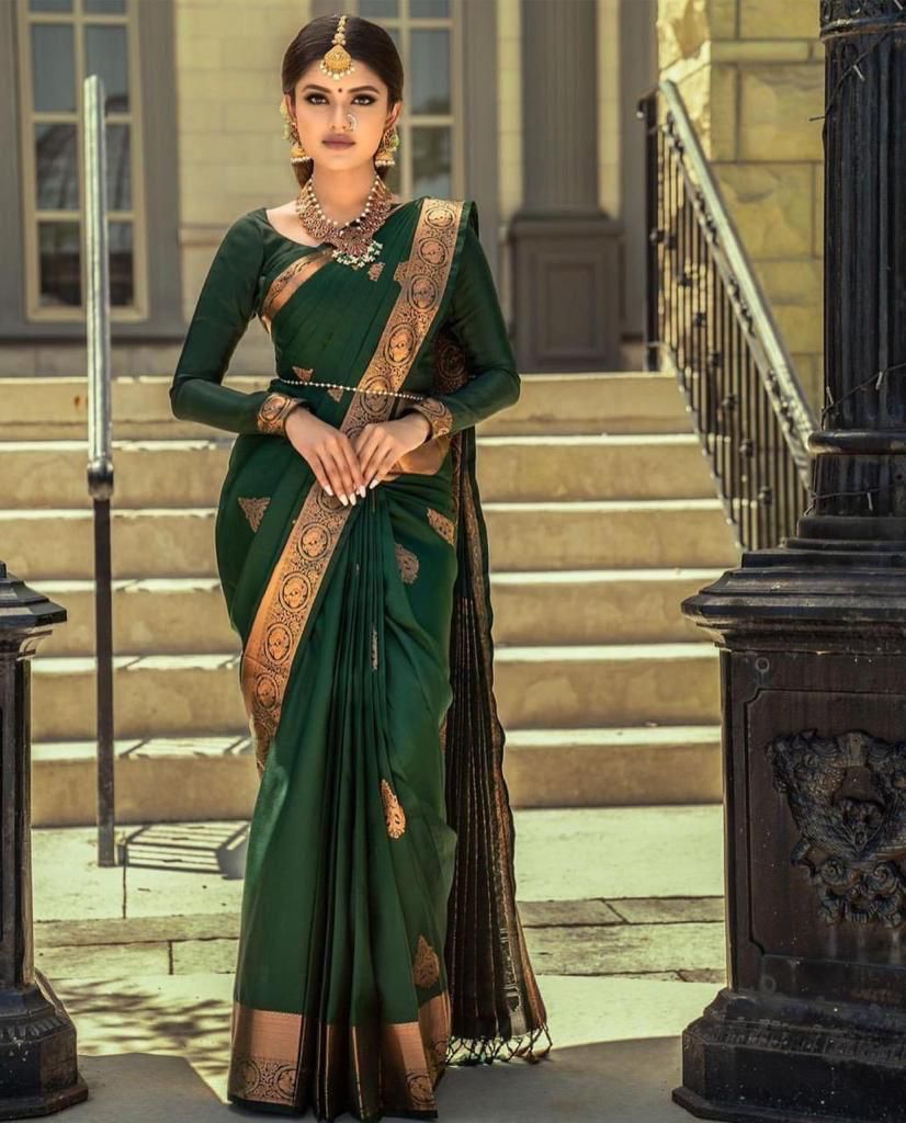 GREEN banarasi  silk saree