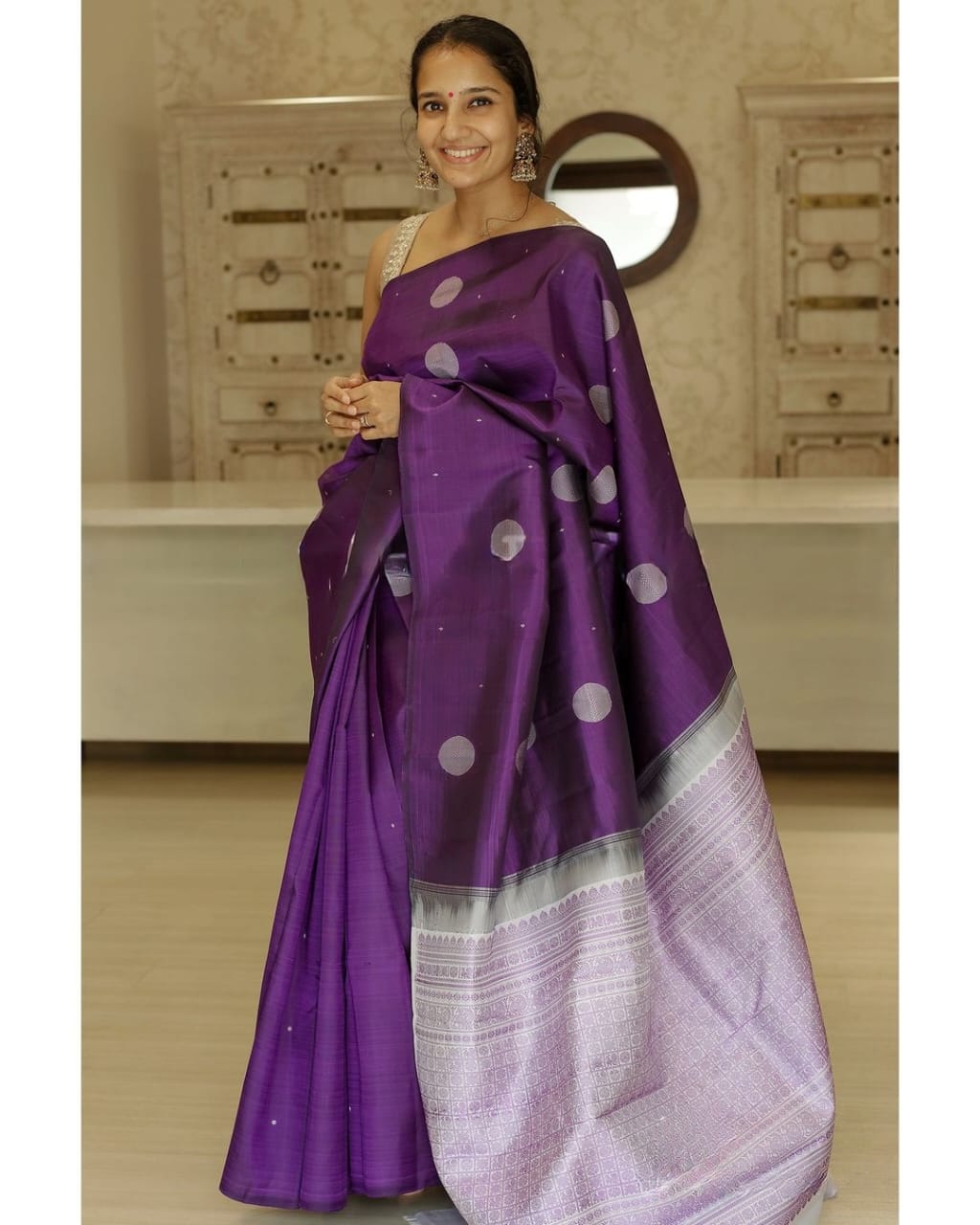 purple queen blazik banarasi silk saree