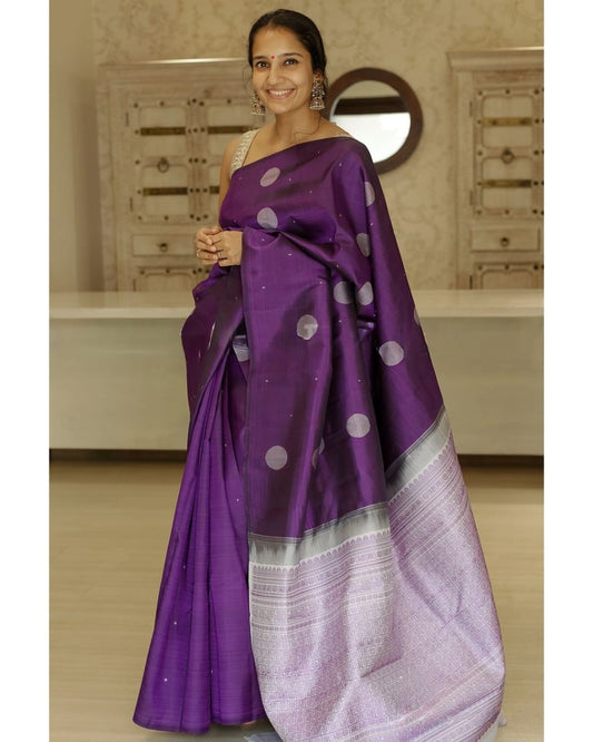 purple queen blazik banarasi silk saree