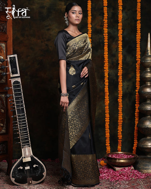 New Goldi Blazik Banarasi SIlk Saree