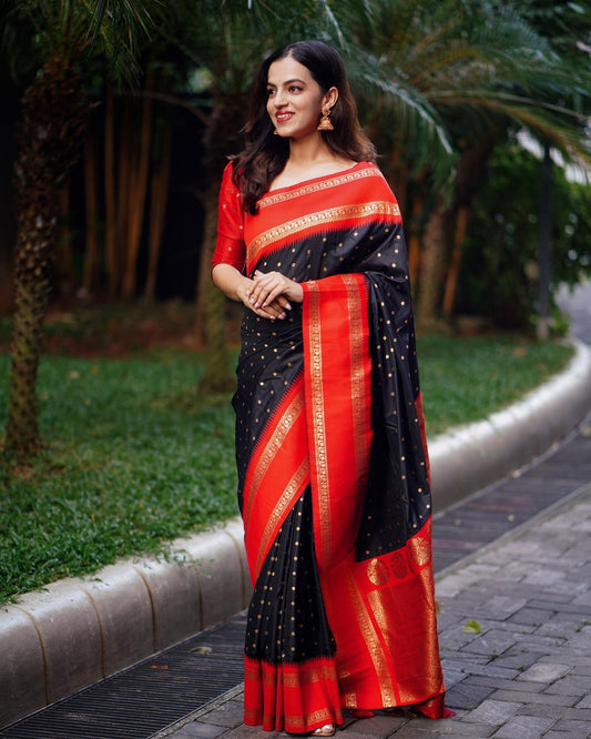 blue and red just launch new blazik banarasi silk saree