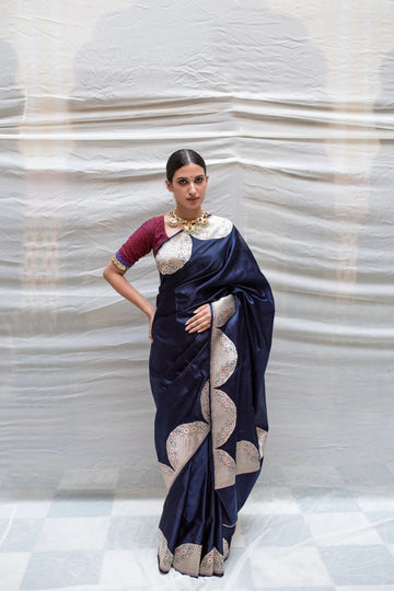 Blue Jari Work New Blazik Saree