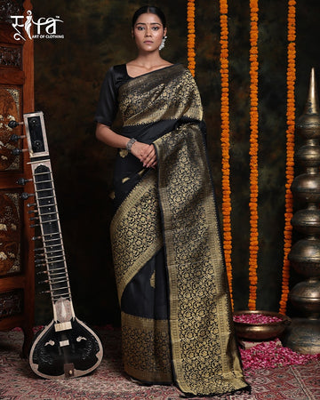 New Goldi Blazik Banarasi SIlk Saree