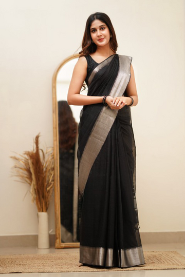 Blazik Black Silk Saree