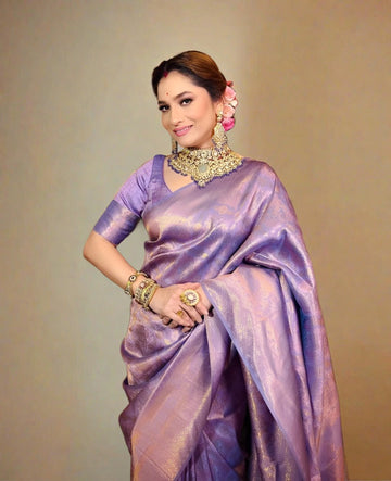 Purple Mix Copper New Design Silk saree