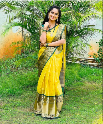 Gorgeous  Yellow silk saree