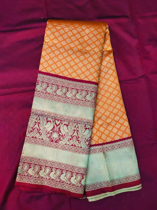 Orange New Design Blazik Saree