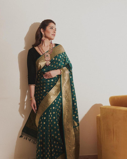 green gold new blazik banarasi silk saree