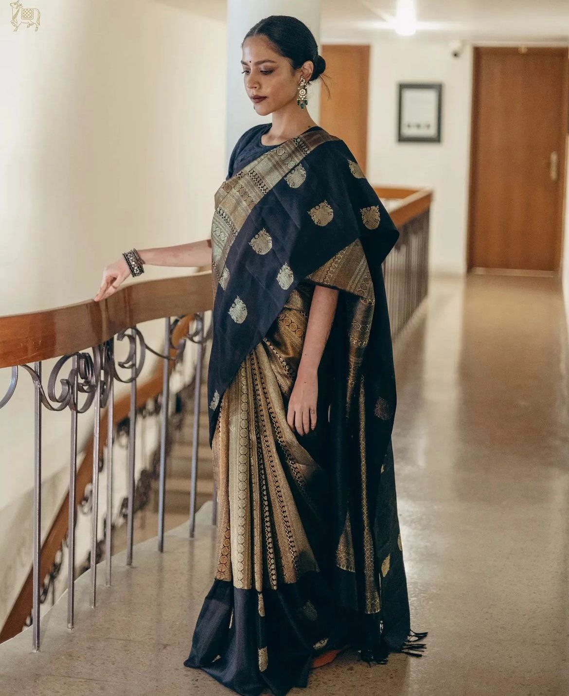 Golden Work Blazik Silk Saree