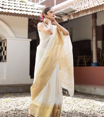 white blazik kanjiwaram silk saree