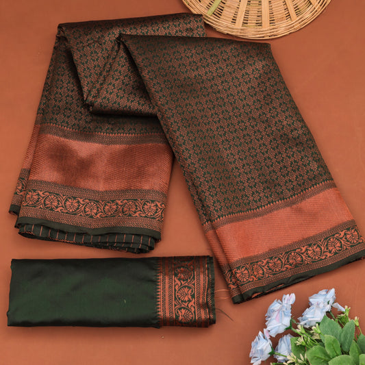 New Copper Green Blazik Saree