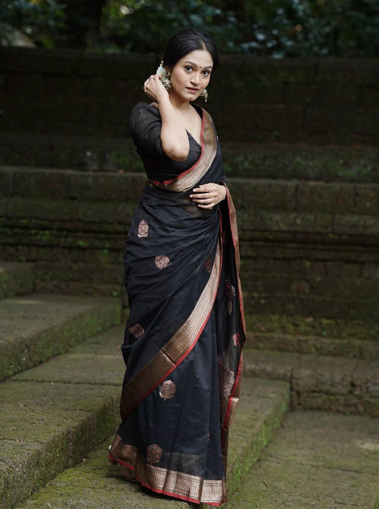 New Blacky Silk Saree