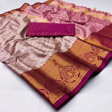 Beautiful Rich Pallu Tilak Blazik Cotton Silk Saree