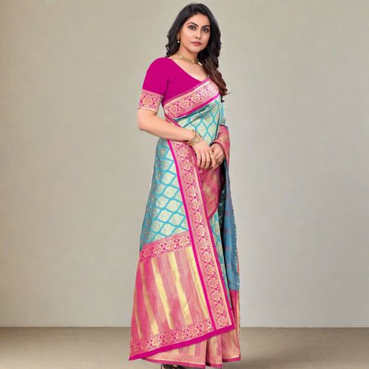 flora aagam banarasi  silk saree