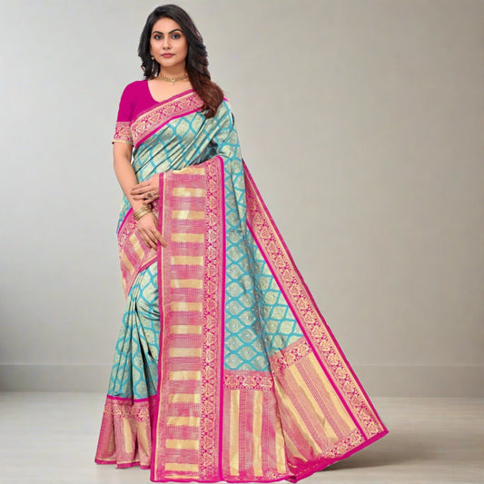 flora aagam banarasi  silk saree